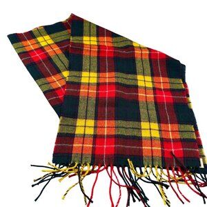 Ingles Buchan Buchanan Tartan Plaid Scarf New Wool Scotland Fringed Lagenlook